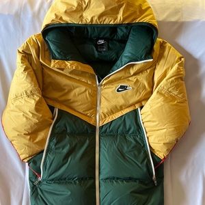 Vintage Nike Down-Fill Puffer (Small) Yellow, Green, Red. Ships Same Day